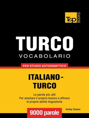 cover image of Vocabolario Italiano-Turco per studio autodidattico
